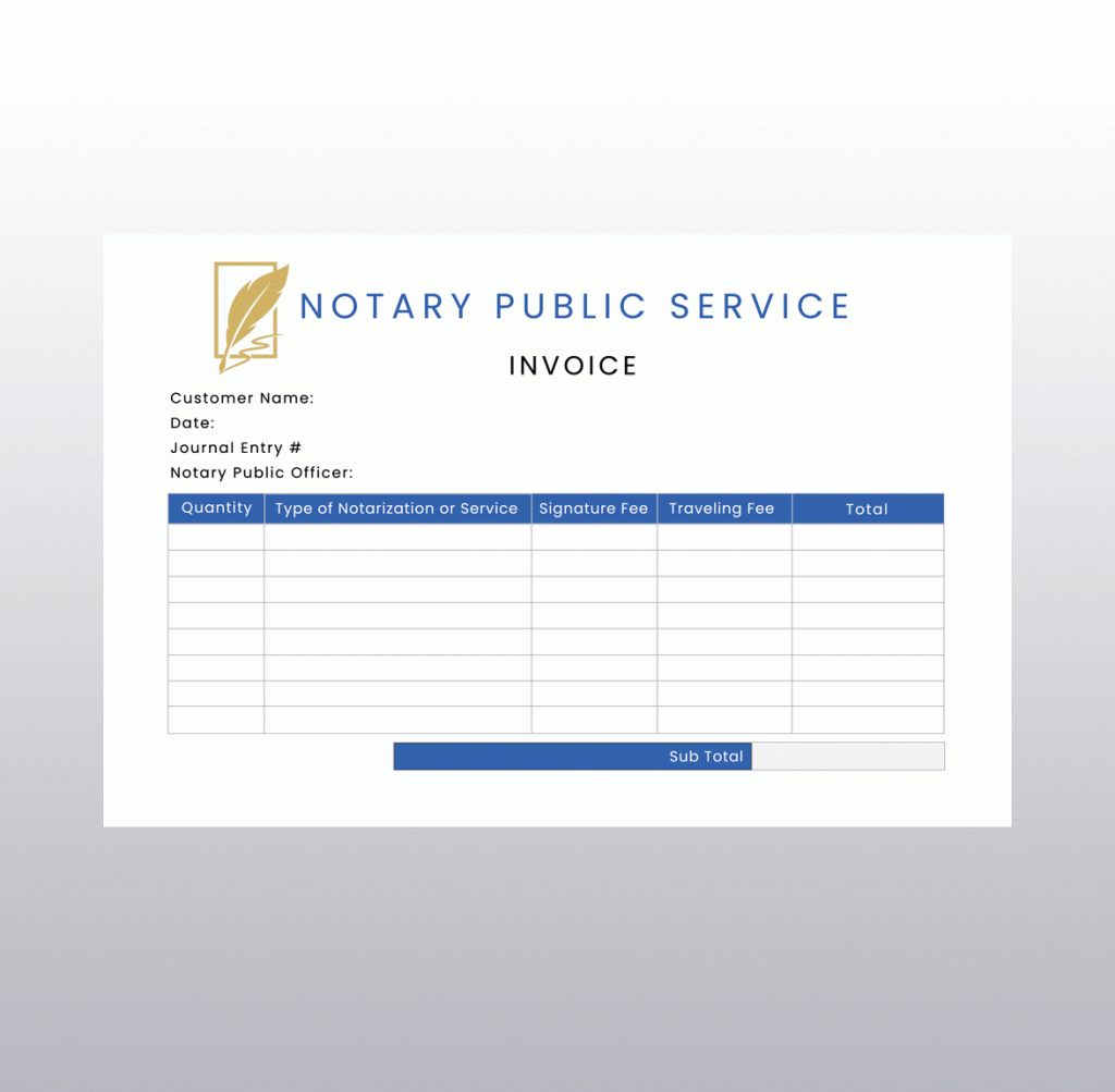 Notary Public Invoice Forms La Jolla Mobile Notary 9857