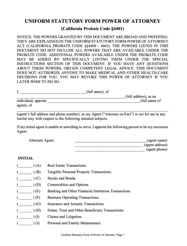power of attorney
